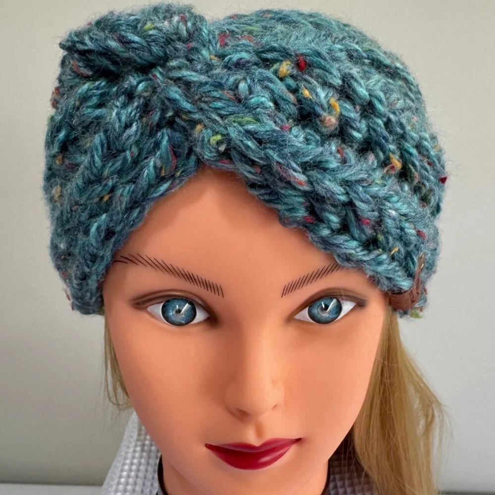 HANDMADE Chunky Twist Ribbed Crochet Ear Warmer Headband - Picture 2 of 8